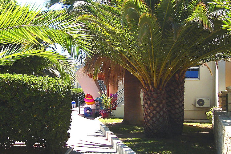 Between the buildings