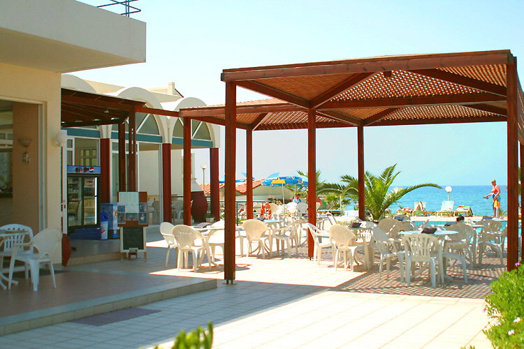 Terrace behind the restaurant